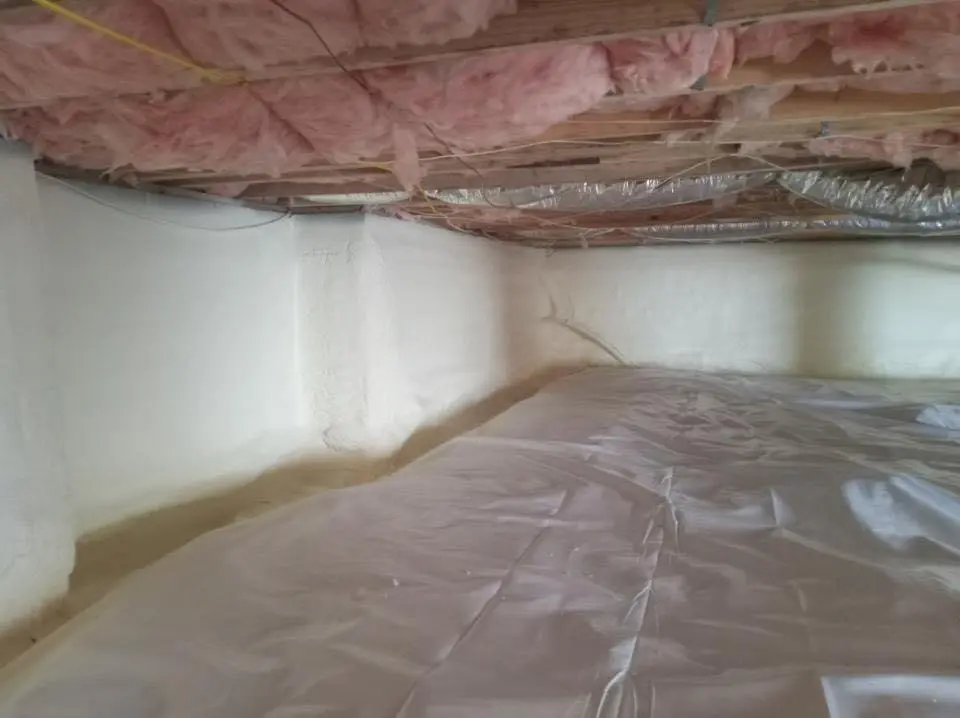 Crawl space encapsulation with closed-cell spray foam for Roof Maintenance in Massanetta Springs